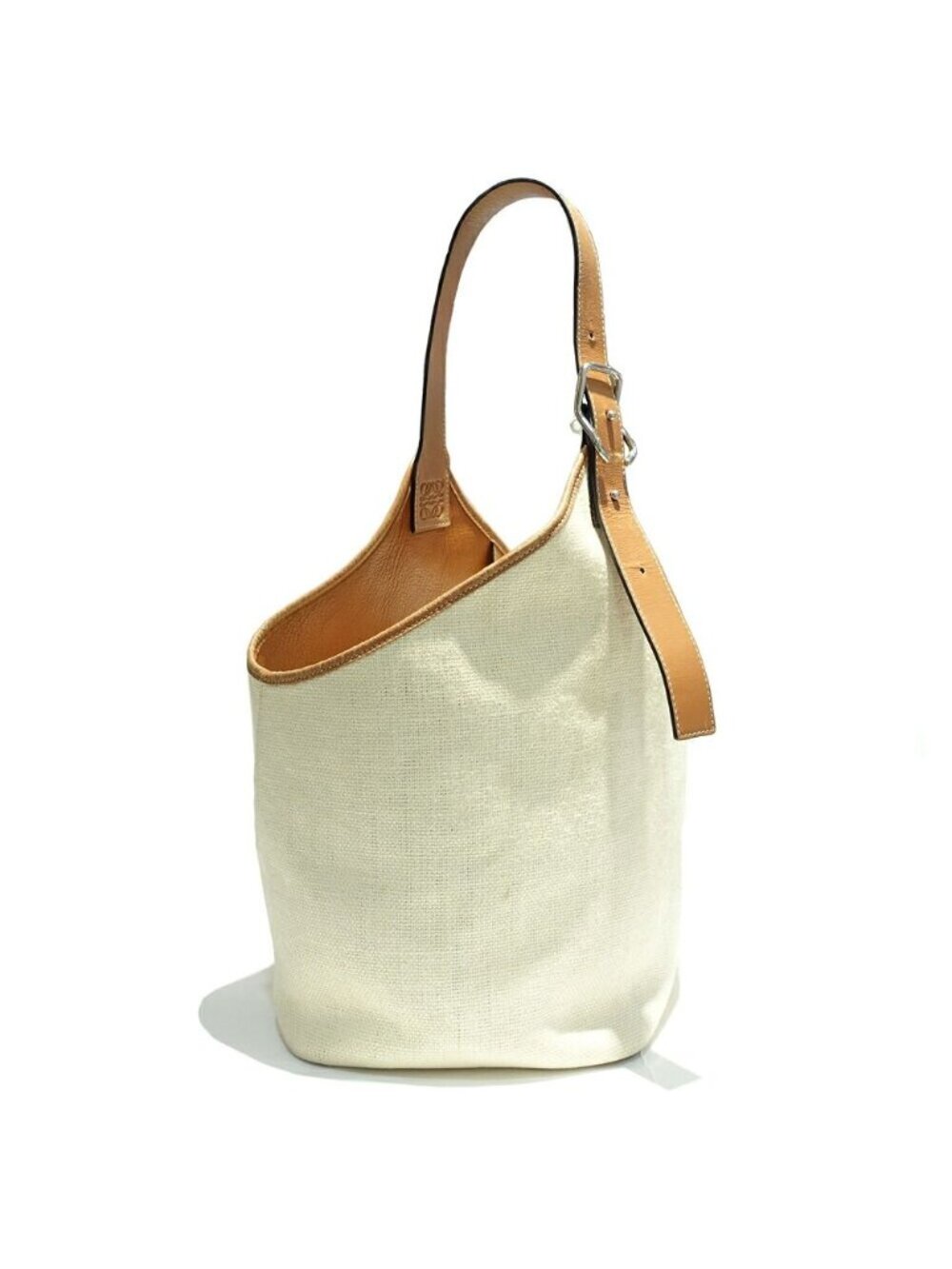 Loewe Balloon Shoulder Bag White Brown Silver